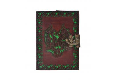 Antique New Cut Work Handmade Double Dragon Design Leather Journal Notebook 120 Pages Blank Unlined Paper Notebook & Sketchbook
